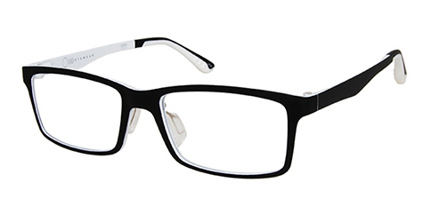 black glasses with white inside